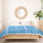 Abstract Tennis Net Pattern in Sky Blue Duvet Cover Gallery Image 3