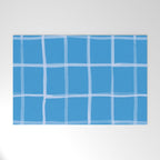 Abstract Tennis Net Pattern in Sky Blue Welcome Mat Gallery Image 1