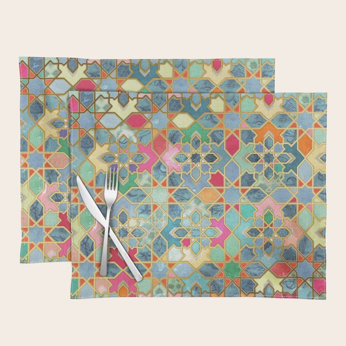 Gilt & Glory - Colorful Moroccan Mosaic Placemat Gallery Image 1