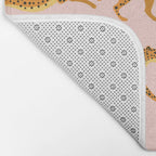 Leopard jaguar pink memphis pattern Bath Mat Gallery Image 2