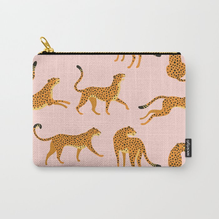 Leopard jaguar pink memphis pattern Carry All Pouch Gallery Image 1