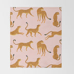 Leopard jaguar pink memphis pattern Throw Blanket Gallery Image 2