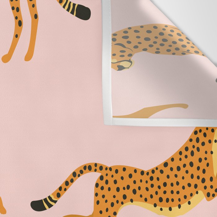 Leopard jaguar pink memphis pattern Wall Tapestry Gallery Image 3