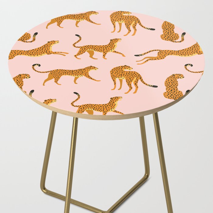 Leopard jaguar pink memphis pattern Side Table Gallery Image 2