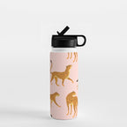 Leopard jaguar pink memphis pattern Water Bottle Gallery Image 1