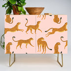 Leopard jaguar pink memphis pattern Credenza Gallery Image 1