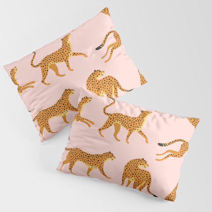 Leopard jaguar pink memphis pattern Pillow Sham Gallery Image 1