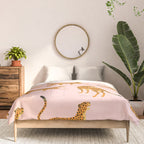 Leopard jaguar pink memphis pattern Comforter Gallery Image 3