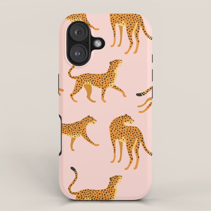 Leopard jaguar pink memphis pattern iPhone Case Gallery Image 1