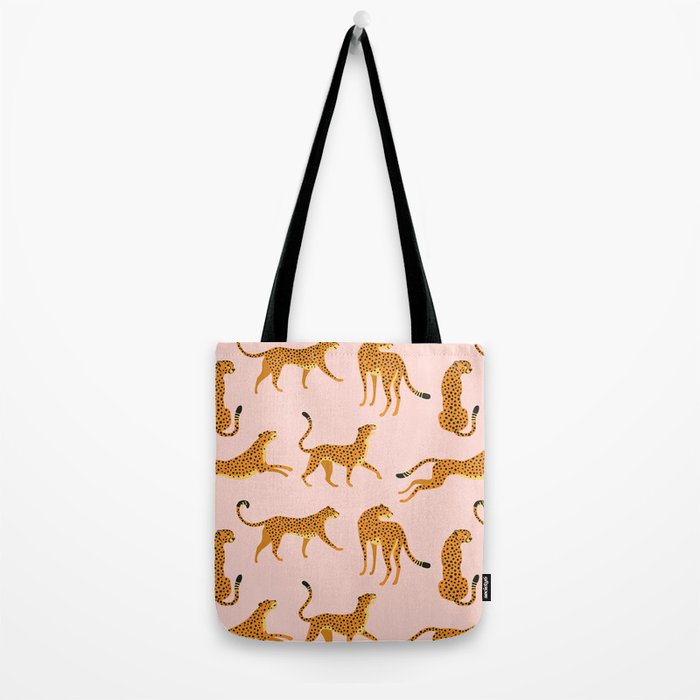 Leopard jaguar pink memphis pattern Tote Bag Gallery Image 2