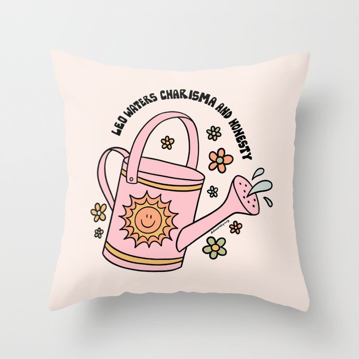 Leo Watering Can Throw Pillow Gallery Image 6