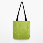 Sagittarius Zodiac Star Constellation Line Art Chartreuse Green Tote Bag Gallery Image 2