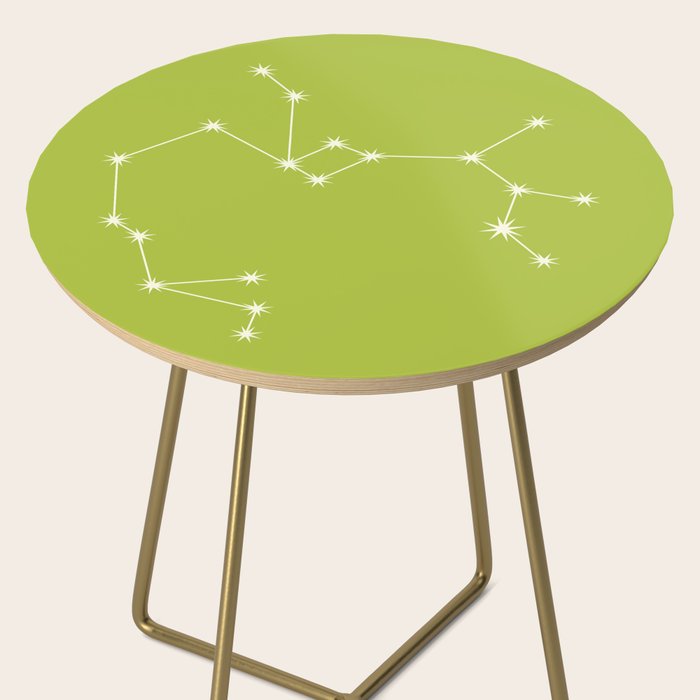 Sagittarius Zodiac Star Constellation Line Art Chartreuse Green Side Table Gallery Image 2