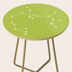 Sagittarius Zodiac Star Constellation Line Art Chartreuse Green Side Table Gallery Image 2