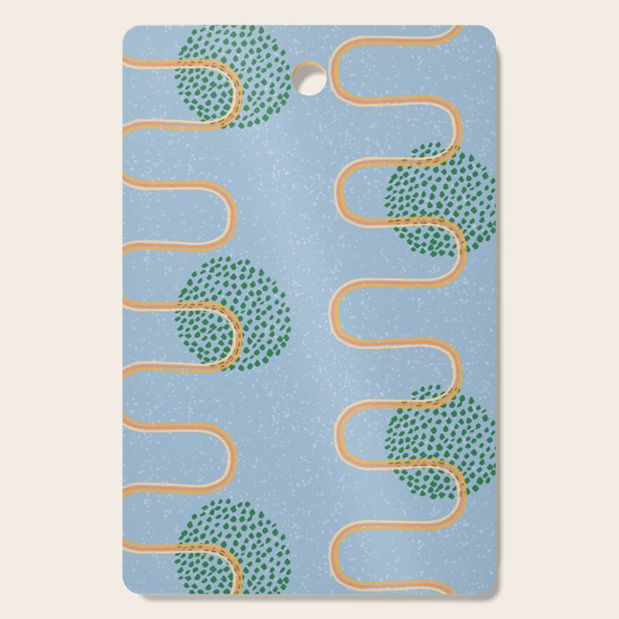 Abstract Fields in Blue-Grey & Green Cutting Board Gallery Image 1