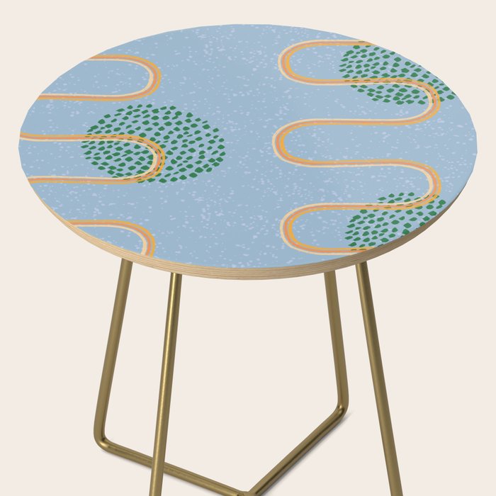 Abstract Fields in Blue-Grey & Green Side Table Gallery Image 2