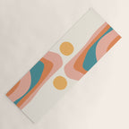 Abstract Wavy Rainbow and Sun Pattern in retro theme Yoga Mat Gallery Image 1