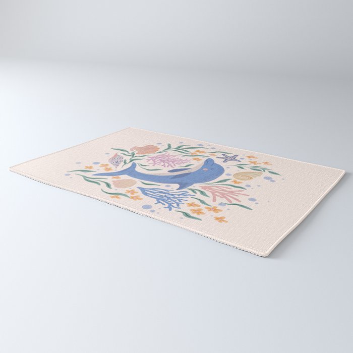 Playful Dolphin and Coral Reef Rug Gallery Image 3
