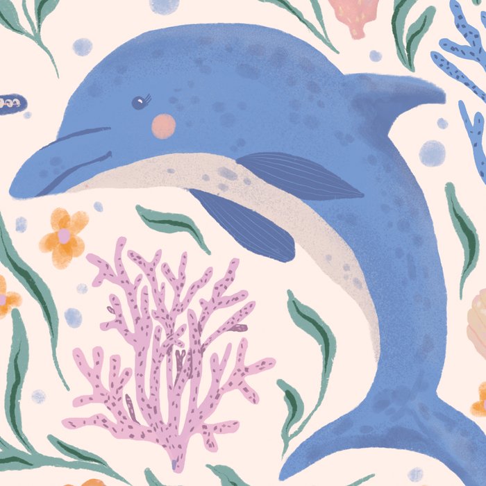Playful Dolphin and Coral Reef Coffee Mug Gallery Image 2