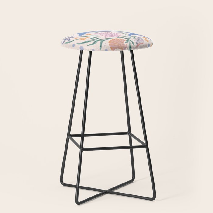 Playful Dolphin and Coral Reef Stool Gallery Image 1