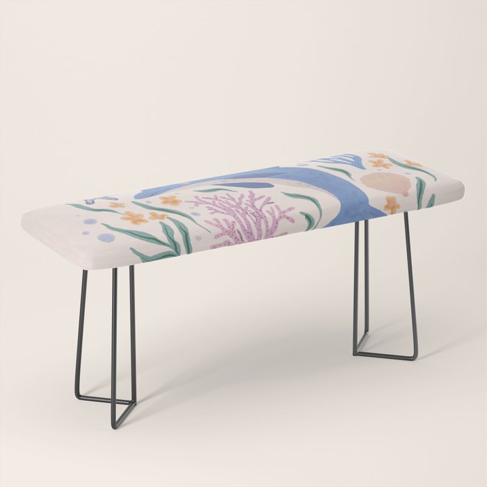 Playful Dolphin and Coral Reef Bench Gallery Image 1