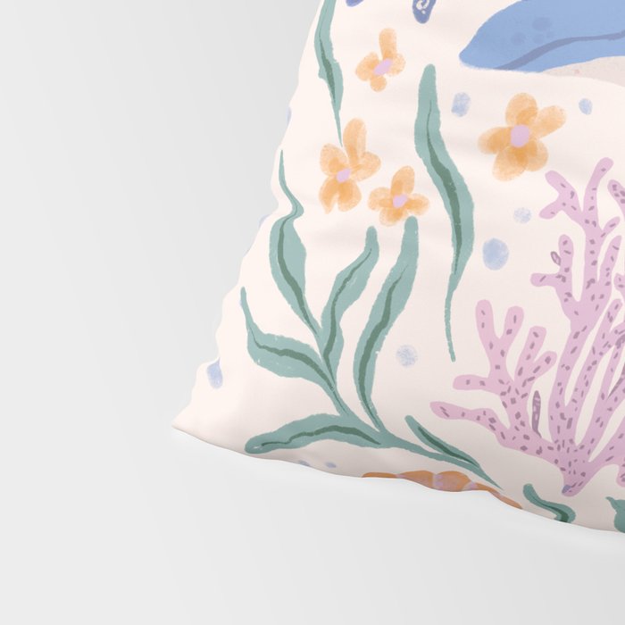 Playful Dolphin and Coral Reef Pillow Sham Gallery Image 4