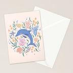 Playful Dolphin and Coral Reef Stationery Card Gallery Image 2