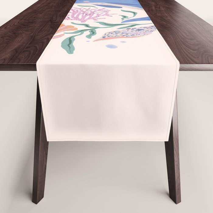 Playful Dolphin and Coral Reef Table Runner Gallery Image 1