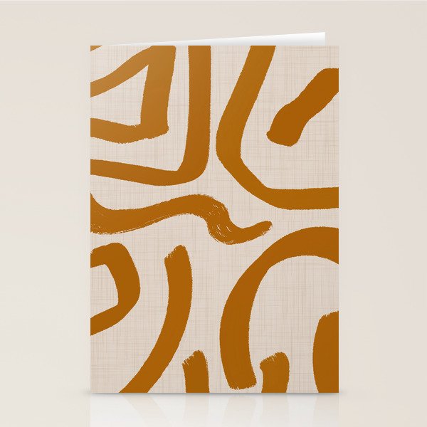 Retro Terra Scribbles - Abstract Mid Century Brush Stationery Card Gallery Image 1
