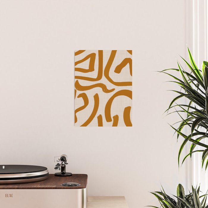 Retro Terra Scribbles - Abstract Mid Century Brush Poster Gallery Image 2