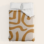 Retro Terra Scribbles - Abstract Mid Century Brush Duvet Cover Gallery Image 6