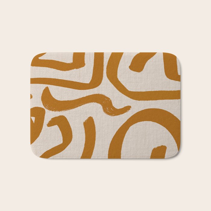 Retro Terra Scribbles - Abstract Mid Century Brush Bath Mat Gallery Image 1