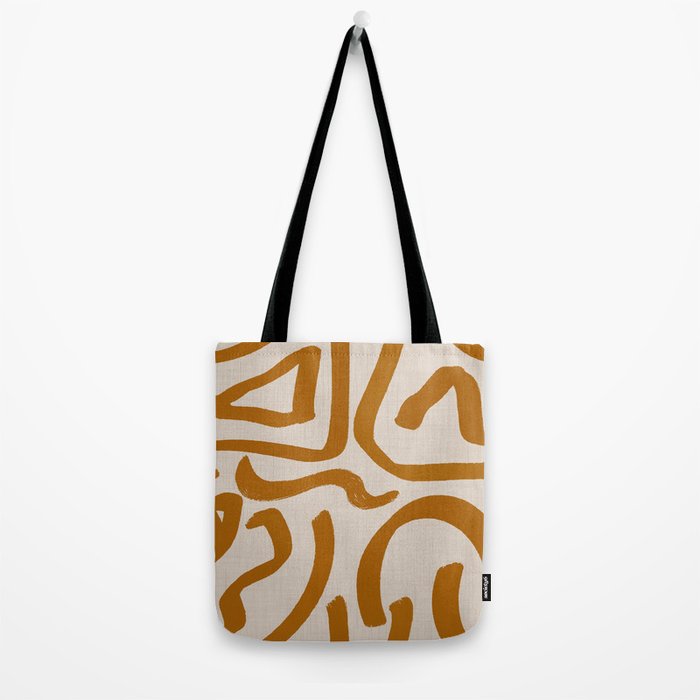 Retro Terra Scribbles - Abstract Mid Century Brush Tote Bag Gallery Image 2
