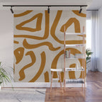 Retro Terra Scribbles - Abstract Mid Century Brush Wall Mural Gallery Image 1