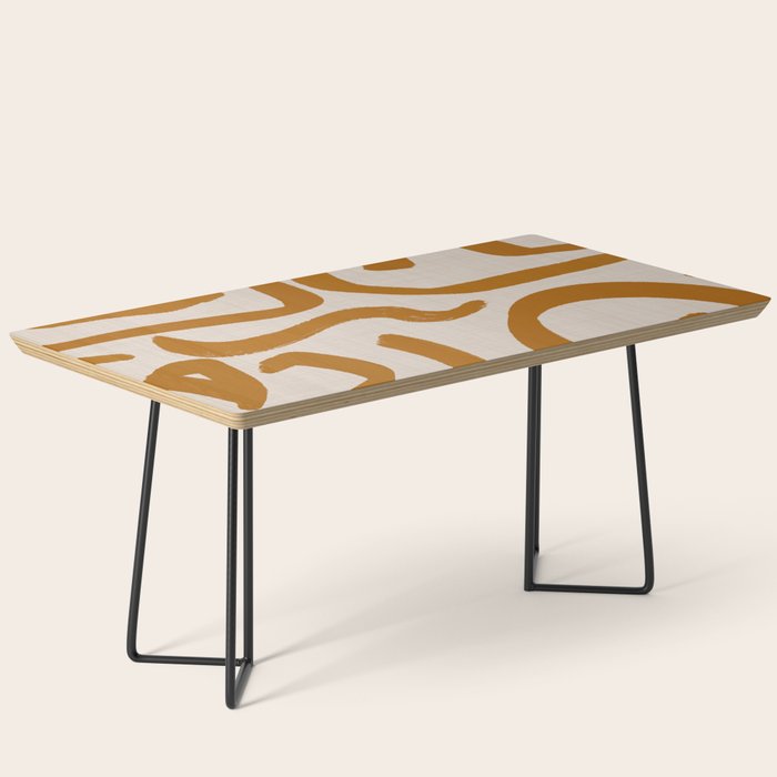 Retro Terra Scribbles - Abstract Mid Century Brush Coffee Table Gallery Image 1