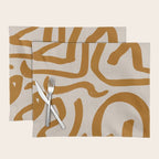 Retro Terra Scribbles - Abstract Mid Century Brush Placemat Gallery Image 1