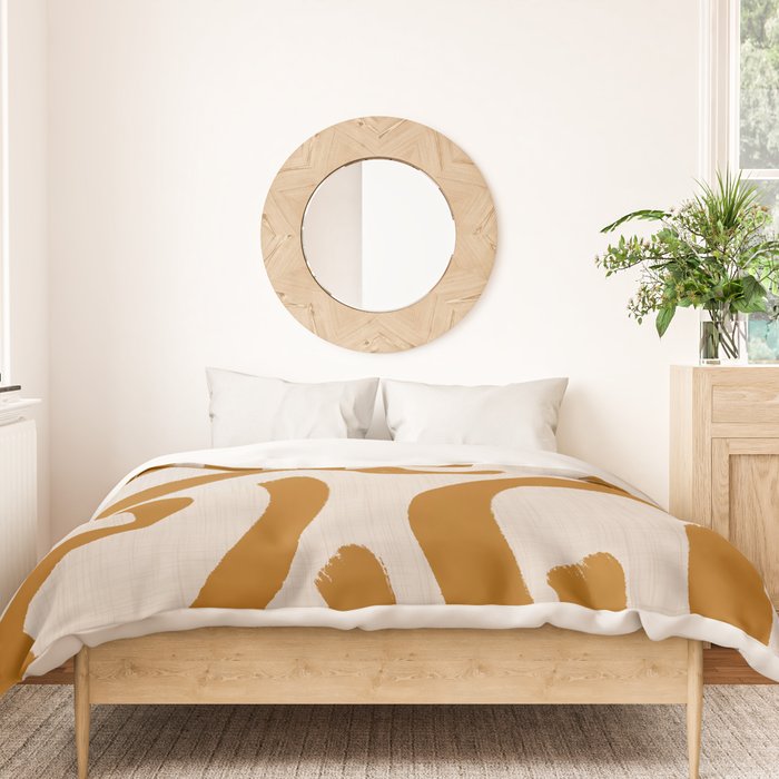 Retro Terra Scribbles - Abstract Mid Century Brush Duvet Cover Gallery Image 3