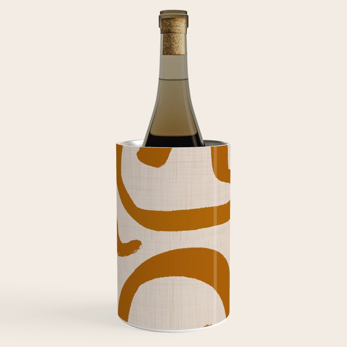 Retro Terra Scribbles - Abstract Mid Century Brush Wine Chiller Gallery Image 3