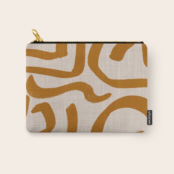 Retro Terra Scribbles - Abstract Mid Century Brush Carry All Pouch Gallery Image 1