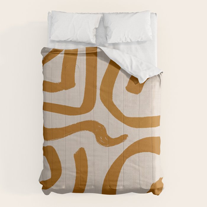 Retro Terra Scribbles - Abstract Mid Century Brush Comforter Gallery Image 6