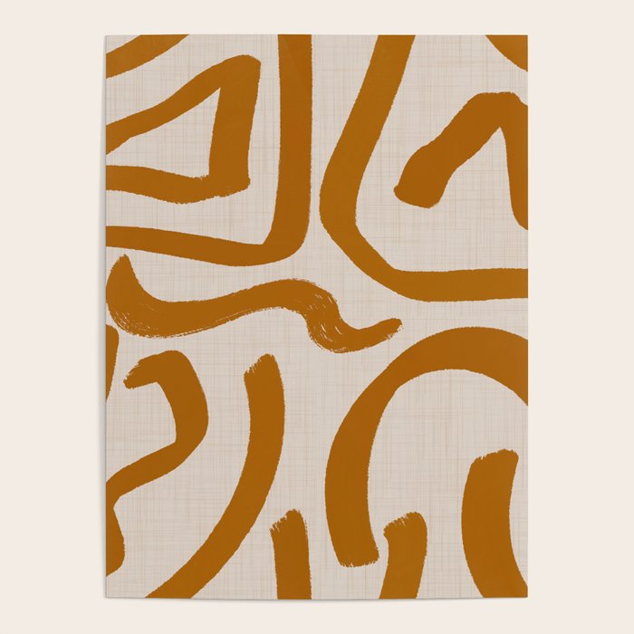 Retro Terra Scribbles - Abstract Mid Century Brush Poster Gallery Image 4
