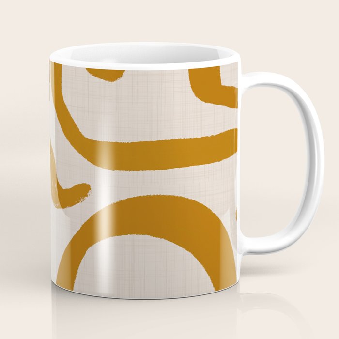 Retro Terra Scribbles - Abstract Mid Century Brush Coffee Mug Gallery Image 1