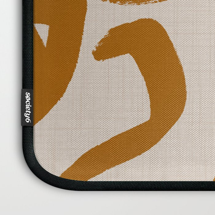 Retro Terra Scribbles - Abstract Mid Century Brush Laptop Sleeve Gallery Image 3