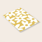 Daisy Time Retro Floral Pattern in Mustard and White Notebook Gallery Image 3