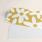 Daisy Time Retro Floral Pattern in Mustard and White Wrapping Paper Gallery Image 2