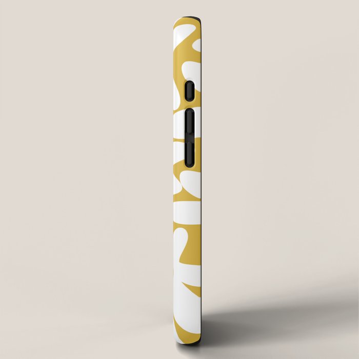 Daisy Time Retro Floral Pattern in Mustard and White iPhone Case Gallery Image 2