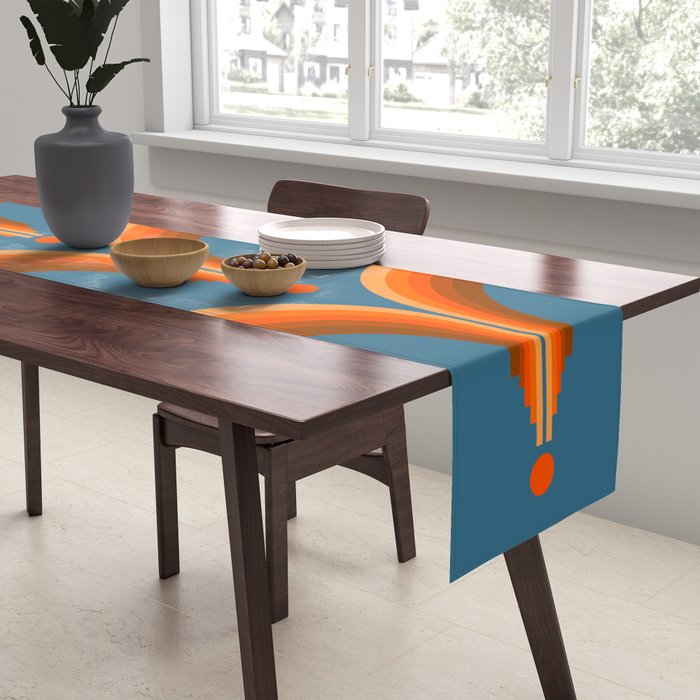 Abstraction_SUN_RISING_RETRO_SPACE_POP_ART_0906S Table Runner Gallery Image 2