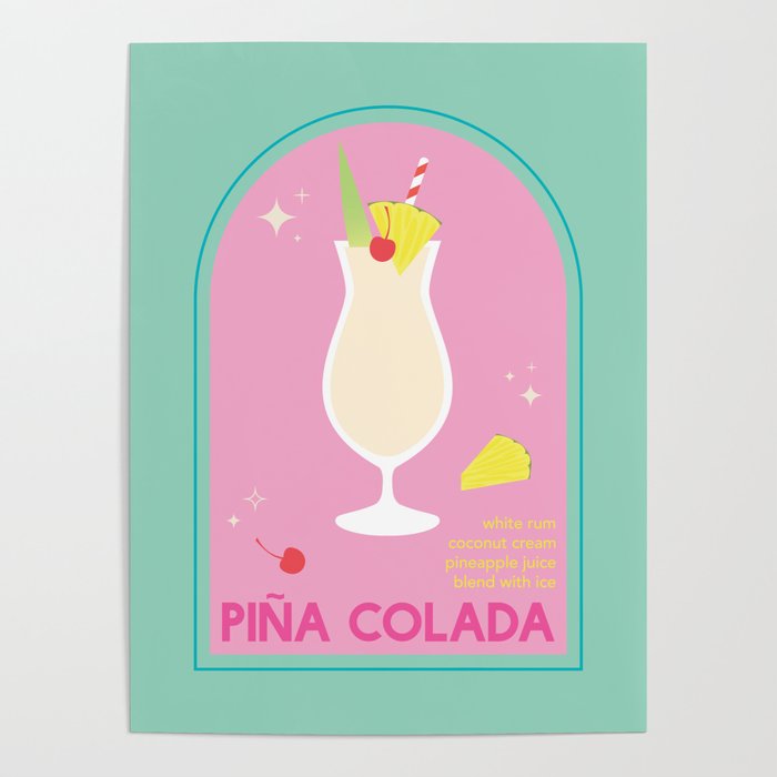 Pina Colada Cocktail Poster Gallery Image 1