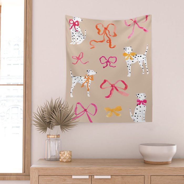 Dalmatians in Bows Wall Tapestry Gallery Image 2