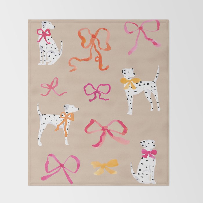 Dalmatians in Bows Throw Blanket Gallery Image 2